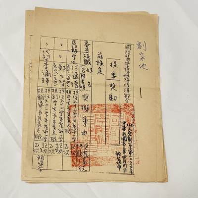 韵星假日拍卖第三十八期 -- Rimey Holidays Auction 38 - 刘宗地（姐）国防医学院指挥部嘉奖令，担任区队长工作勤奋