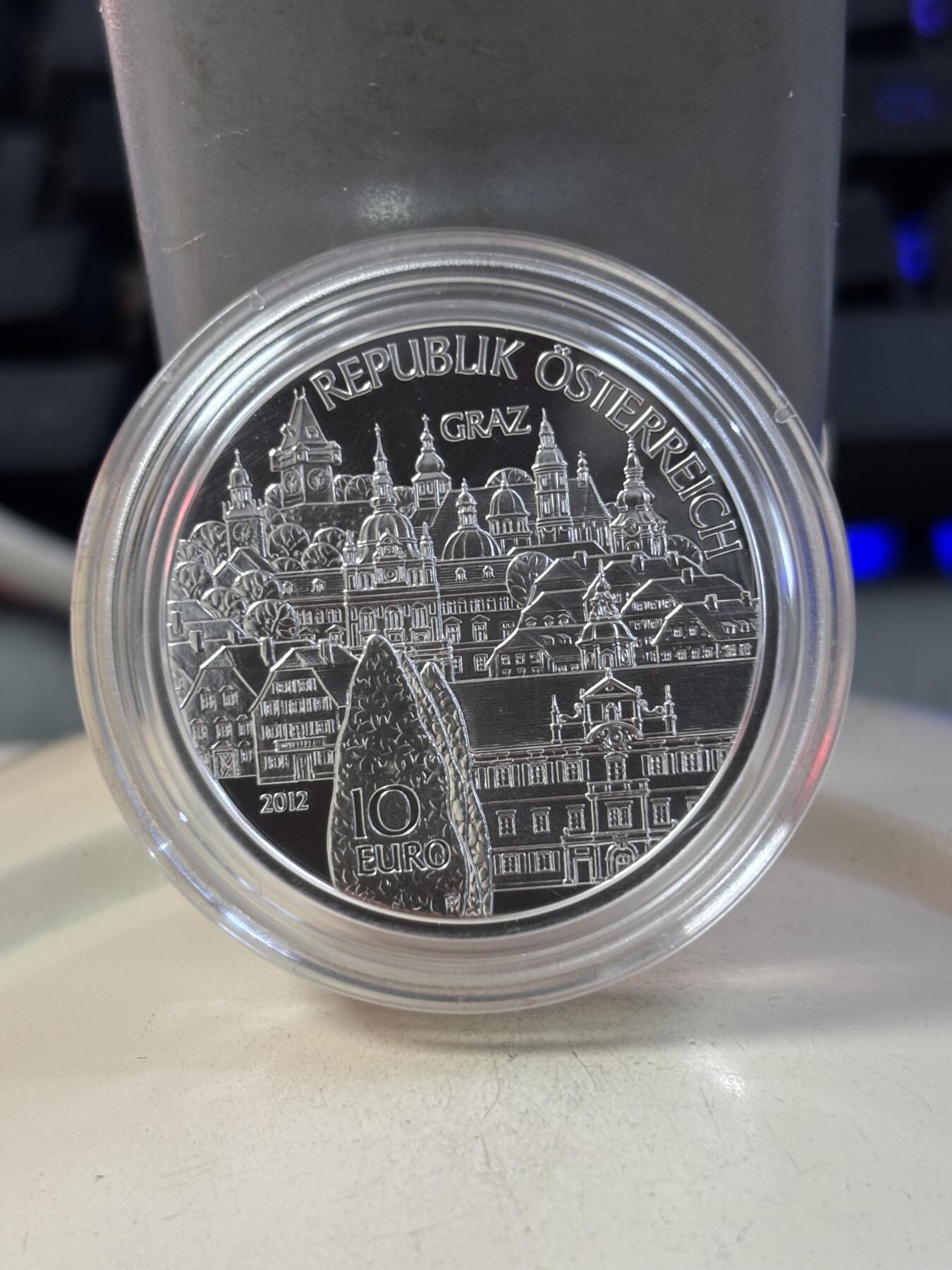 第189期拍卖 奥地利2012年施蒂利亚州格拉兹古城精制银币，925银，17.3克，发行30000枚