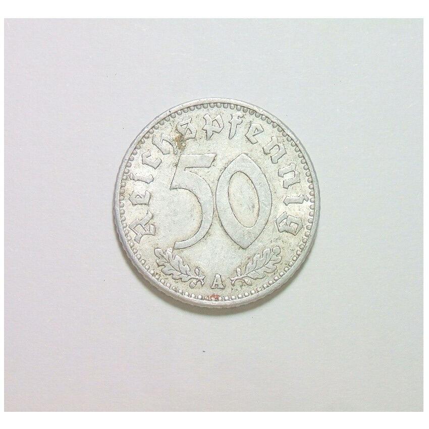 德国第三帝国1939年A版50芬尼 带原光
