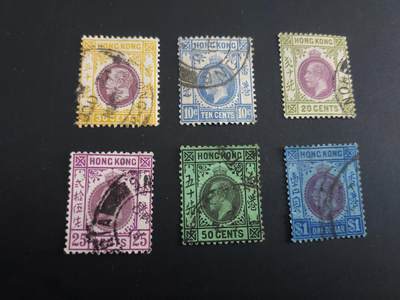 博彦收藏   1月31日 8点邮票专场 全场包邮 - 香港 乔治五世 旧票6枚 上品