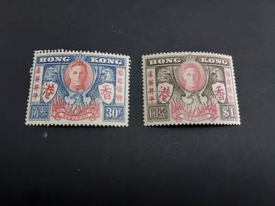 博彦收藏   1月31日 8点邮票专场 全场包邮 - 香港 胜利和平新全 背贴 上品