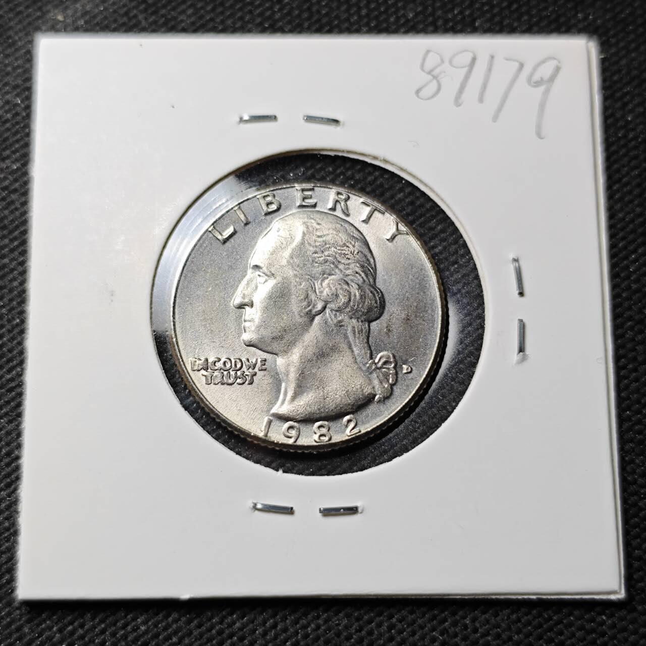 KK钱币收藏小铺  第389期  2月预留时间 周末发货  1982美国25分 好品