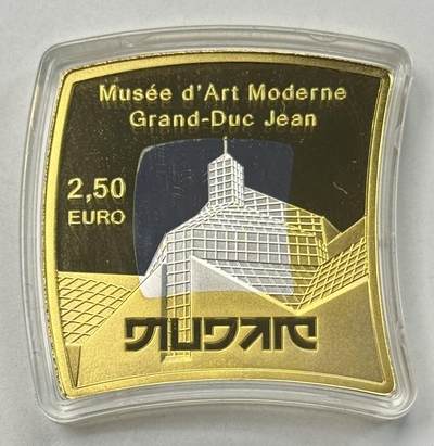 S&S Numismatic世界钱币-拍卖 第121期  -  获奖币*卢森堡2016年 现代艺术博物馆十周年 2.5欧元北欧金+银双色纪念币官方卡币 发行量2500枚