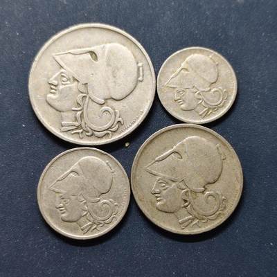 【全场包邮】纯粹捡漏拍498场-持续更新中 - 希腊1926年雅典娜头像版4枚套币