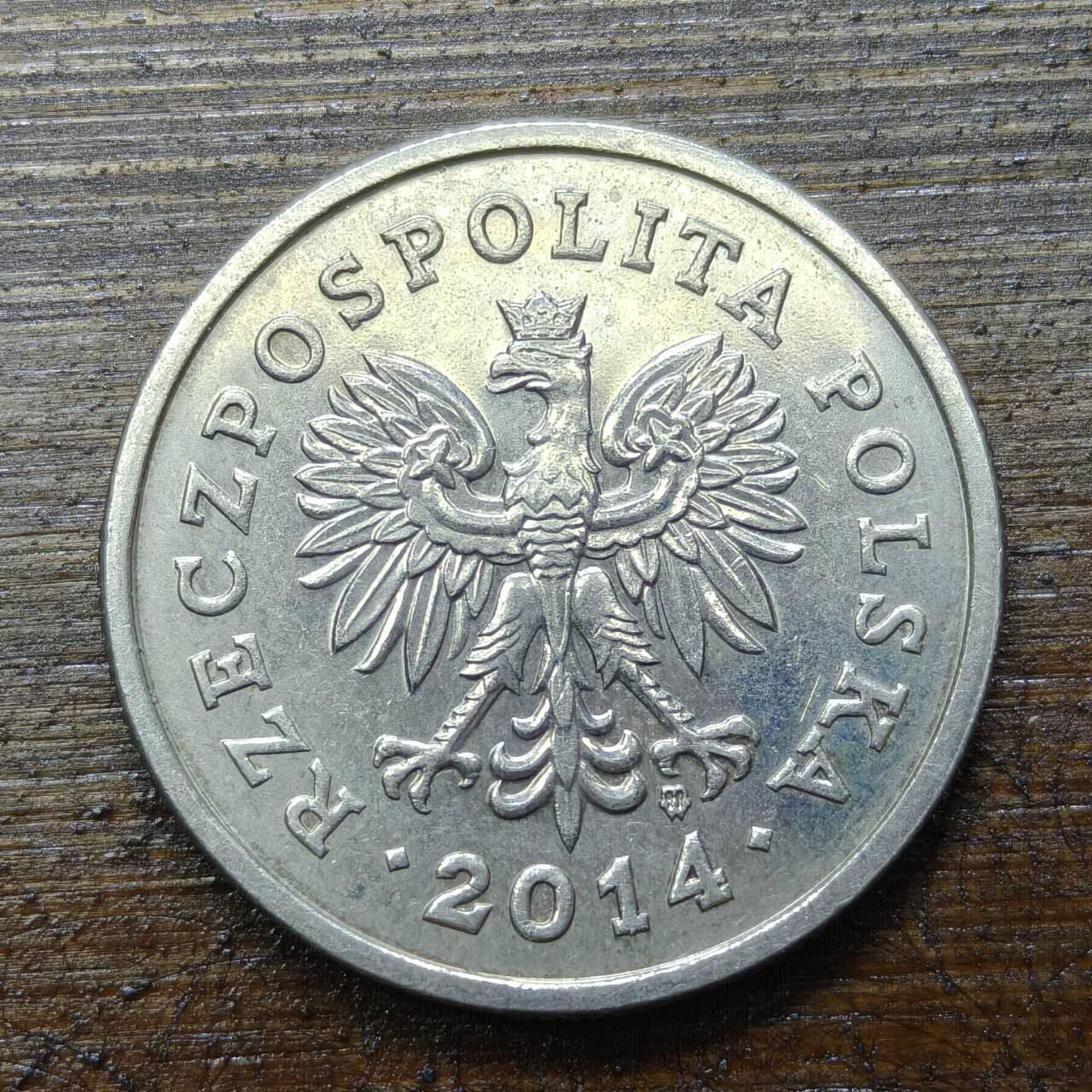 【铜匠收藏】★第140场★散币场。不寄存，30包邮。不满30元，支付5元运费。《接受代拍 代送NGC评级》 38【无寄存】波兰2014年 1兹罗提 波兰白鹰橡树叶