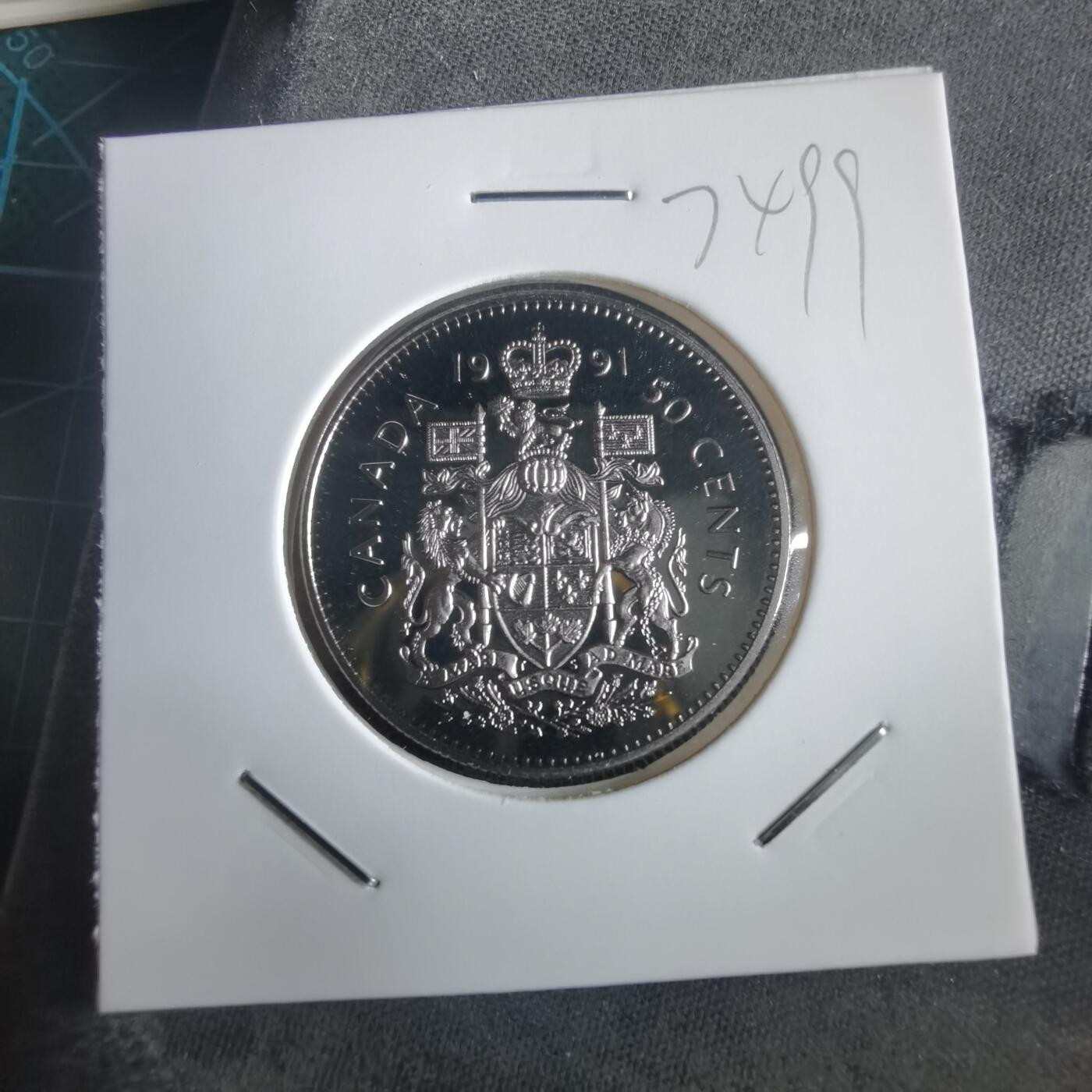 沼泽如烟--第974场 加拿大1991年50分精制币