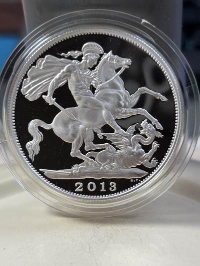 第189期拍卖 - 英国2013年纪念小王子诞生马剑纪念银币，28.28克，925银，发行7500枚，