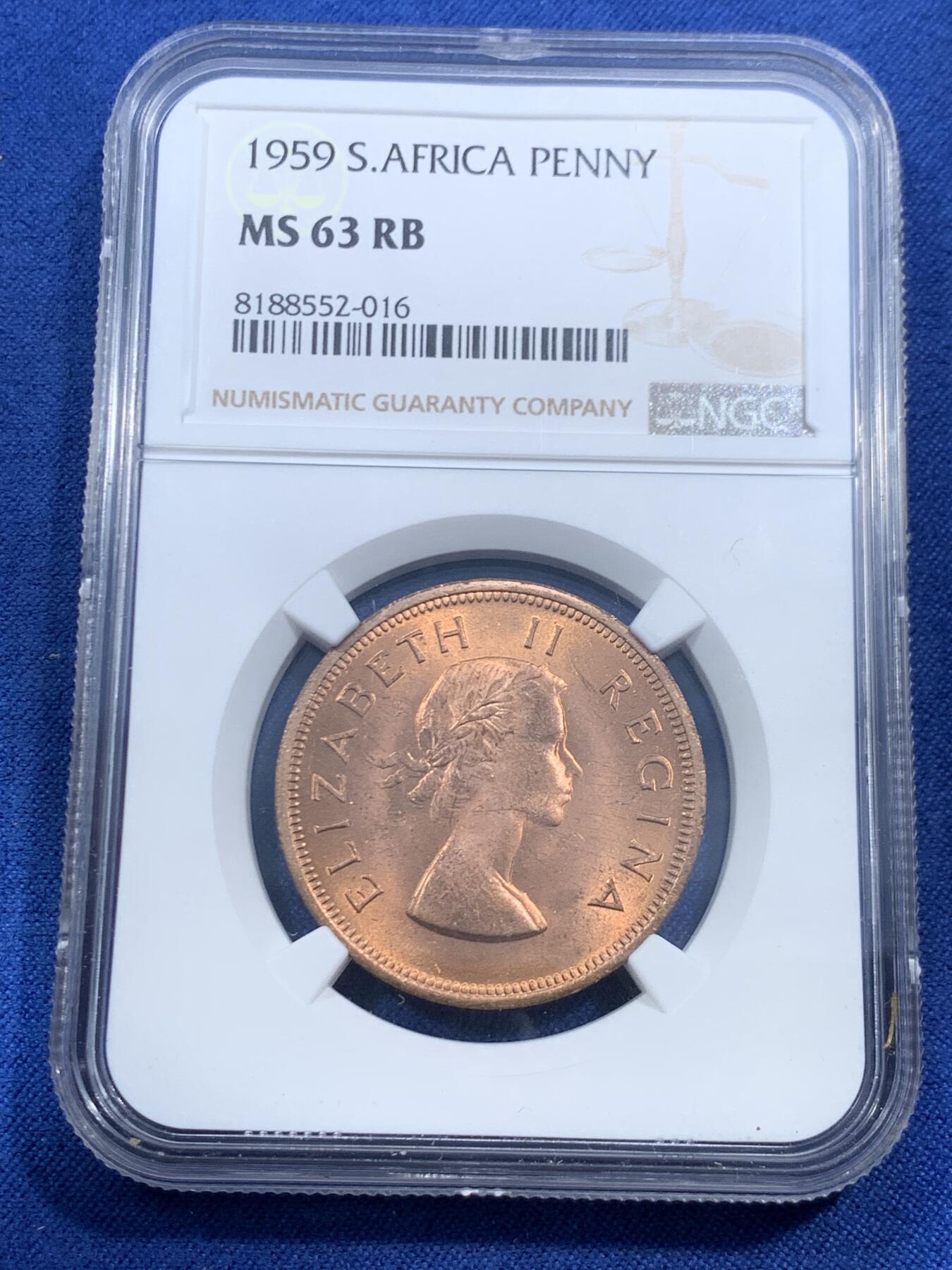 《竞宝斋》第461场 周日，周一，2场连拍 （全场包邮）欢迎送拍 三枚一组 NGC MS63-65 南非1便士-1/4便士铜币，其中小面额较为少见