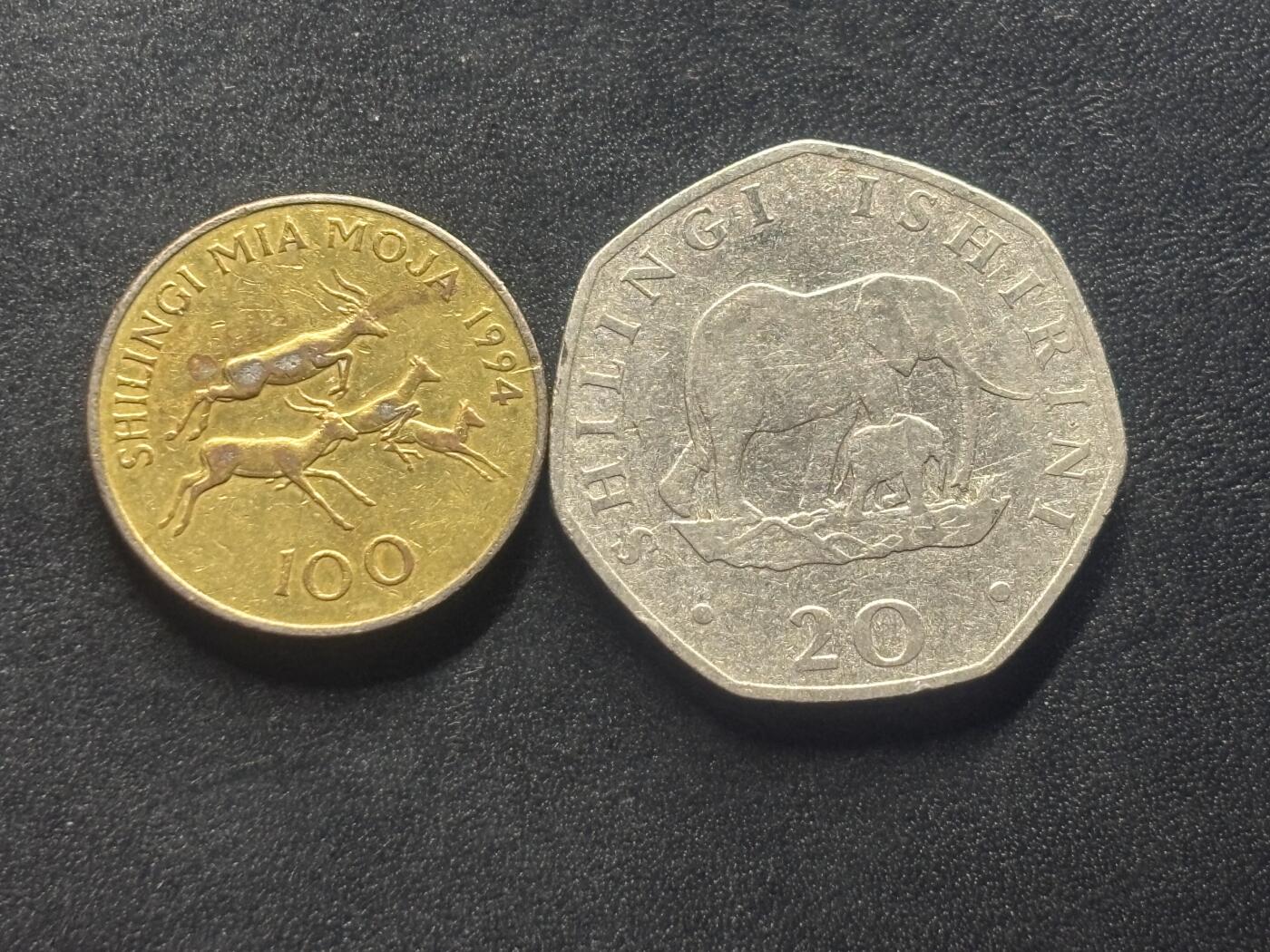 邮泉阁限时拍卖第四十场 非洲专场（硬币在国外。请付邮费6元。） 坦桑尼亚2枚