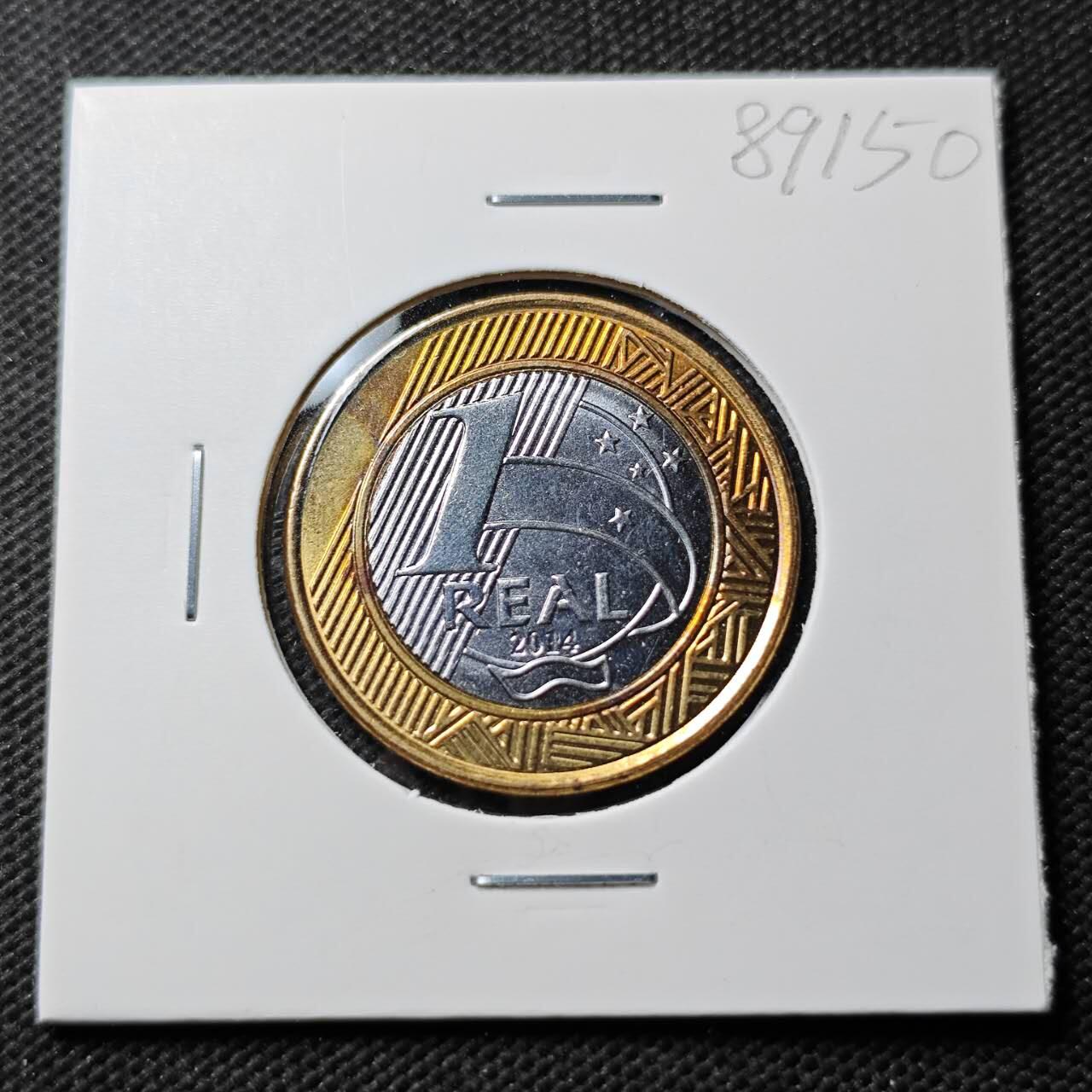 KK钱币收藏小铺  第389期  2月预留时间 周末发货  巴西1瑞尔双色币纪念币