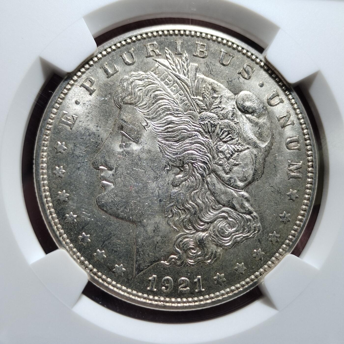 中外钱币第七场 NGC-MS63分1921年D版美国摩根银币