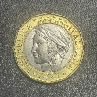 回流0125 - 意大利1998年1000里拉双色币 统一后的德国地图 