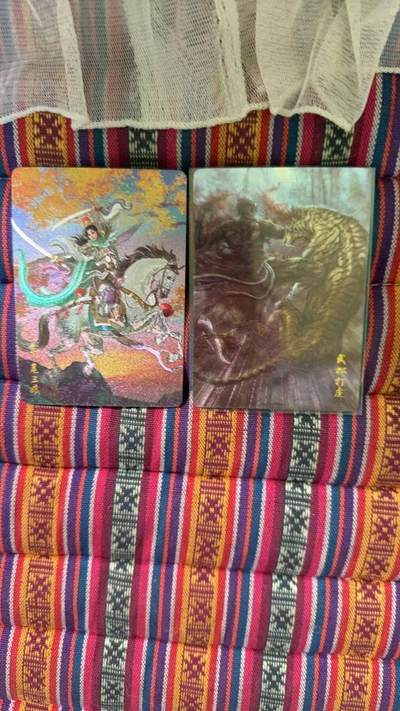 光影卡牌第29期，各家亲签，各家套卡，持续收拍品 - 燎原水浒粗闪特卡2张，独行正明扈三娘＋黄子鉴武松打虎