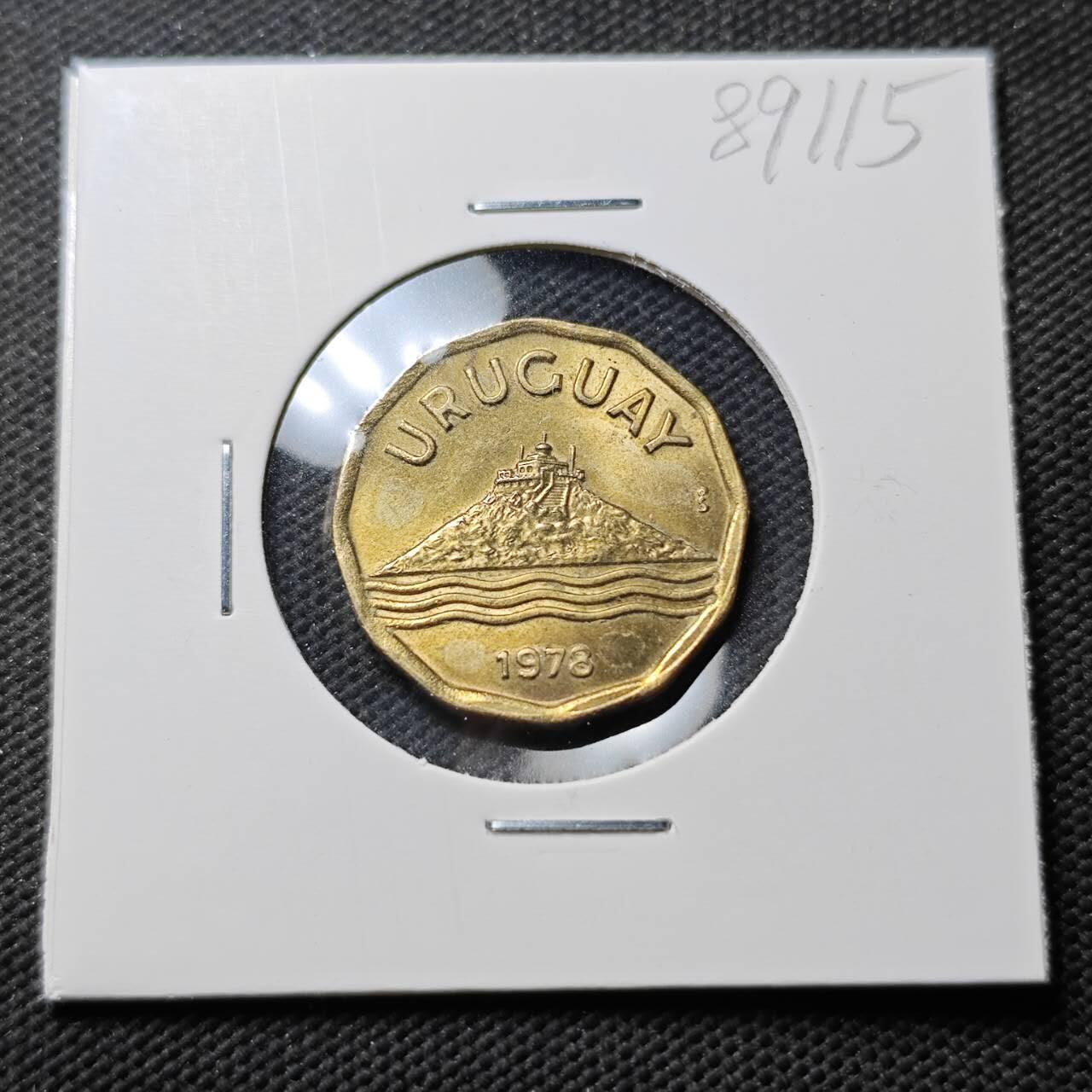 KK钱币收藏小铺  第389期  2月预留时间 周末发货 1978 乌拉圭20分铜币 好品