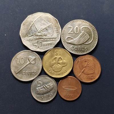 【全场包邮】纯粹捡漏拍498场-持续更新中 - 斐济1990-1995年7枚套币