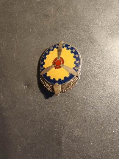 老王徽章第179期 - 美国陆军航空兵航空勤务司令部证章    二战时期横针版    925银     7g 
