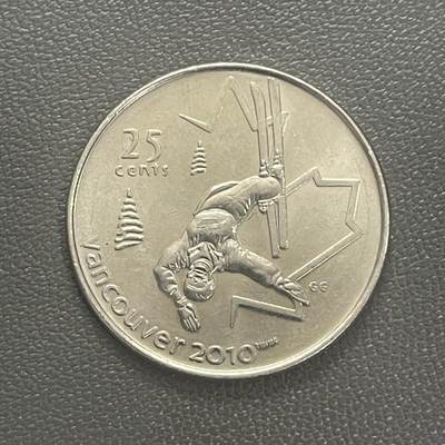 回流0125 - 加拿大2008年25分温哥华2010年冬奥会跳台滑雪纪念币