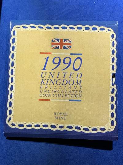 《竞宝斋》第461场 周日，周一，2场连拍 （全场包邮）欢迎送拍 - 英国1990年精制套币，带1枚1英镑威尔士韭葱精制纪念币，8枚币，册证齐全，品相精美，细节见图