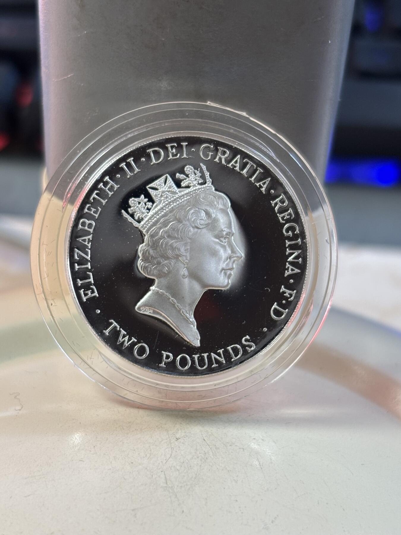 第189期拍卖 英国1996年1996年足球欧洲杯 2英镑精制银币，925银 15.98克 发行量：50000枚