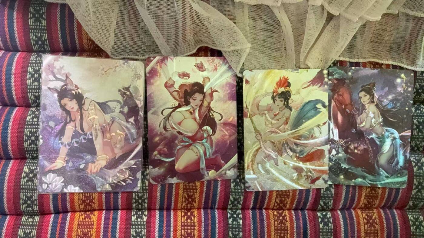 光影卡牌第29期，各家亲签，各家套卡，持续收拍品 玲姐生肖粗闪4张