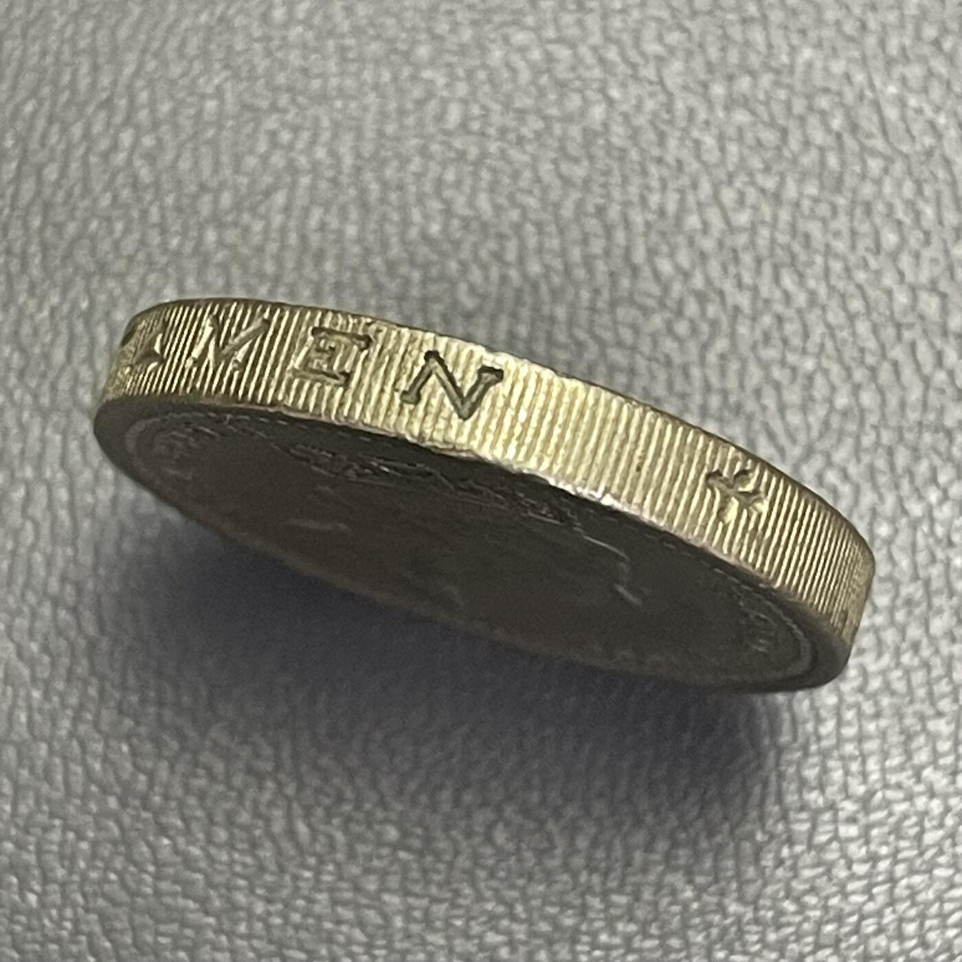 回流0125 英国1992年1英镑加厚铜币 英格兰橡树