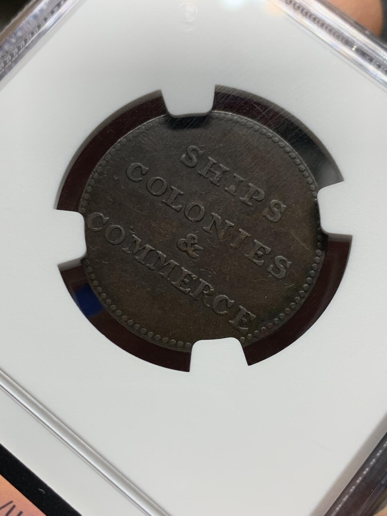 《竞宝斋》第461场 周日，周一，2场连拍 （全场包邮）欢迎送拍 NGC XF45BN 加拿大 1835 爱德华王子岛 帆船代币 原味好细节 品种也少见