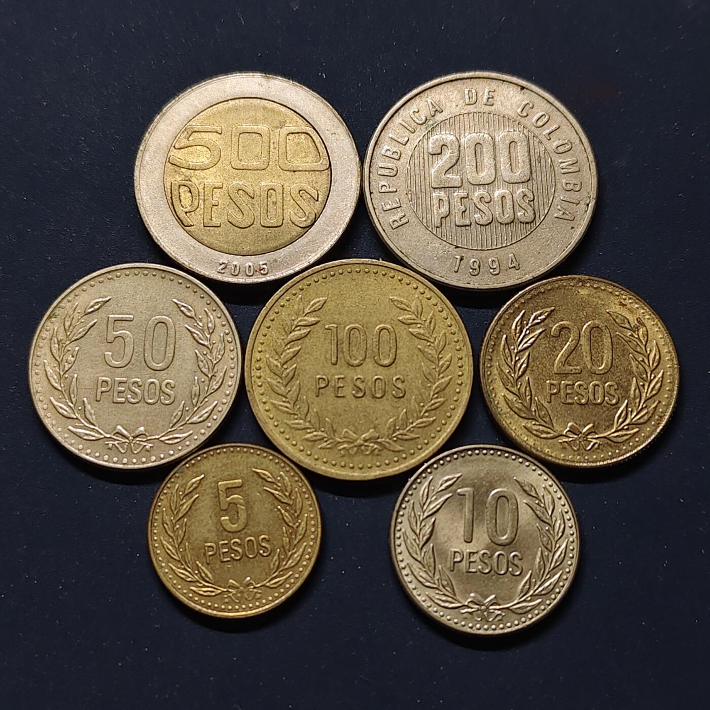 【全场包邮】纯粹捡漏拍498场-持续更新中 哥伦比亚1989-2005年7枚套币