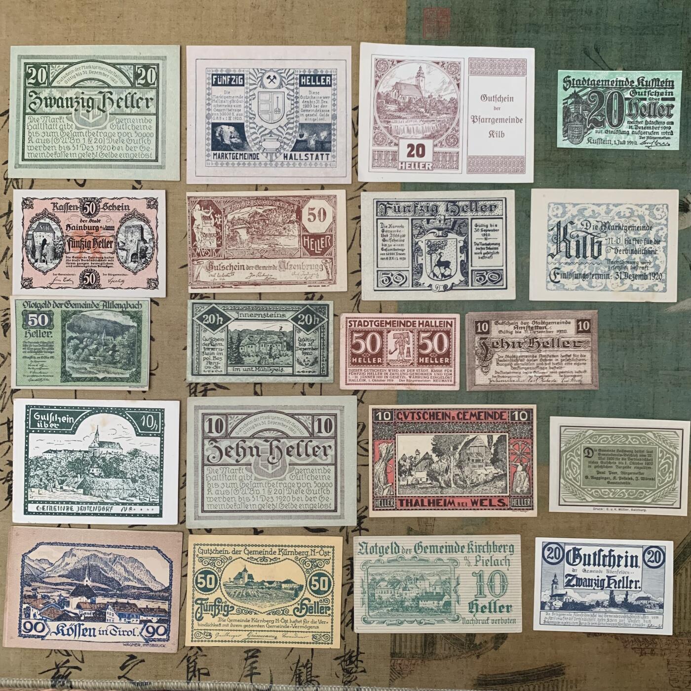 《竞宝斋》第461场 周日，周一，2场连拍 （全场包邮）欢迎送拍 20张一组 1915年左右德国德紧纸币