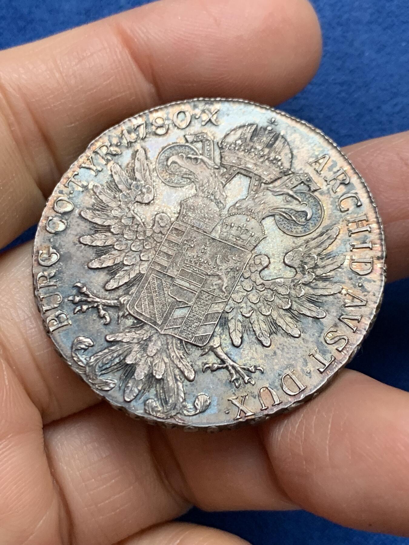 《竞宝斋》第461场 周日，周一，2场连拍 （全场包邮）欢迎送拍 奥地利1780年特蕾莎大奶妈1泰勒银币 后铸版