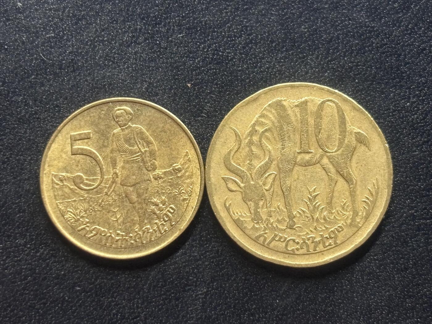 邮泉阁限时拍卖第四十场 非洲专场（硬币在国外。请付邮费6元。） 埃塞俄比亚狮子2枚