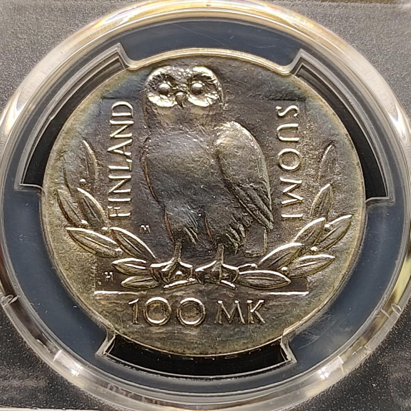 【全场包邮】纯粹捡漏拍499场-持续更新中 【收藏级】芬兰1990年10马克赫尔辛基大学350周年纪念银币【35毫米24克83%，纯银价约558元（按28元银价估算）】-PCGS MS67（更高分仅7枚）