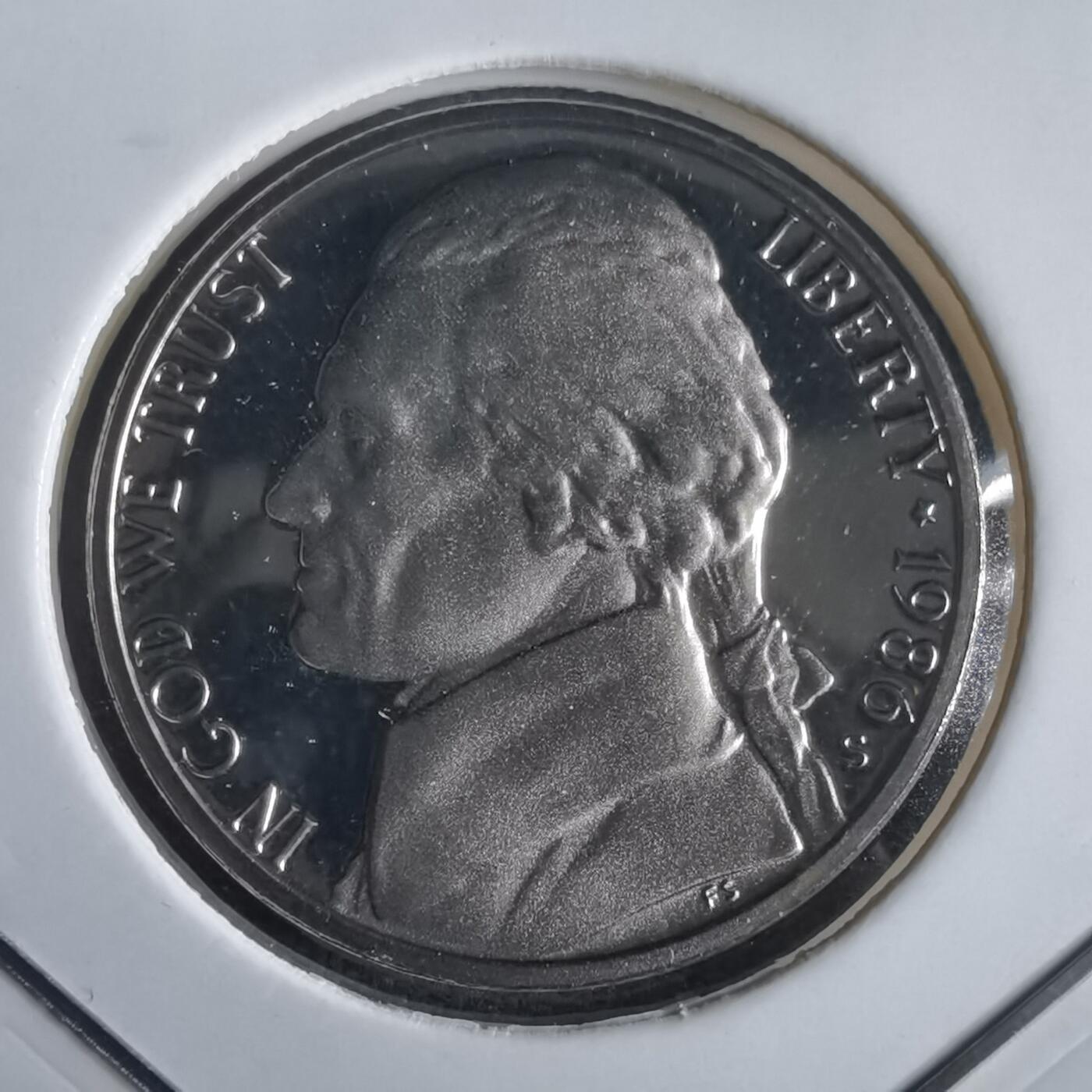 沼泽如烟--第974场 美国1986年五分精制币