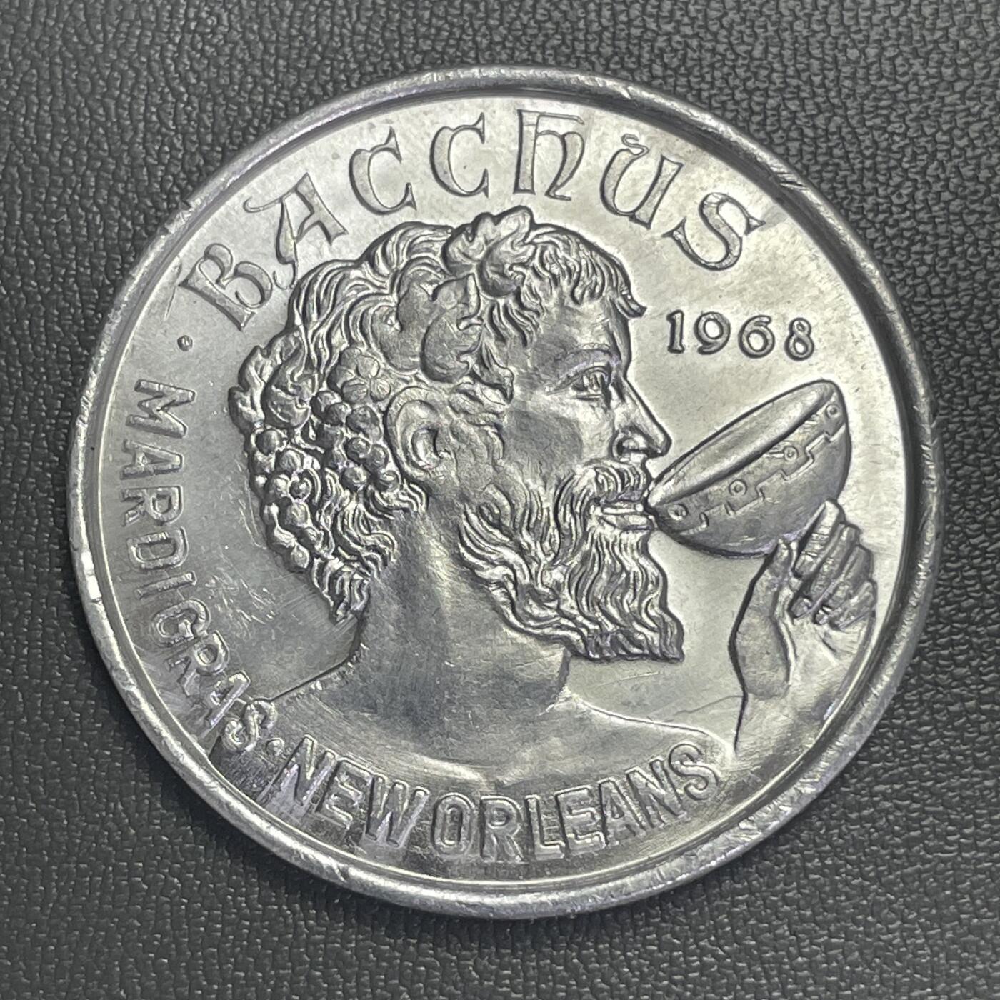 回流0125 稀少全新美品 美国1968-1969年新奥尔良狂欢节（Krewe of Bacchus）纪念代币