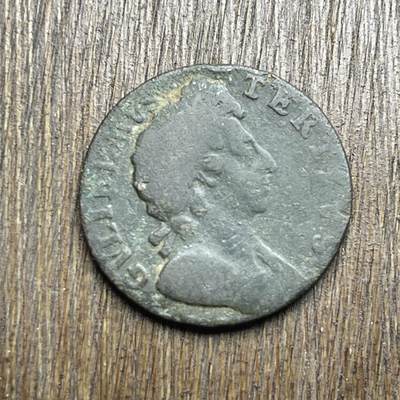 【铜匠收藏】★第140加场★精品老铜币 硬币专场 不寄存，200包邮。不满200元，支付5元运费。《接受代拍 代送NGC评级》 - 100【无寄存】1697 乔治一世 1法新 铜币