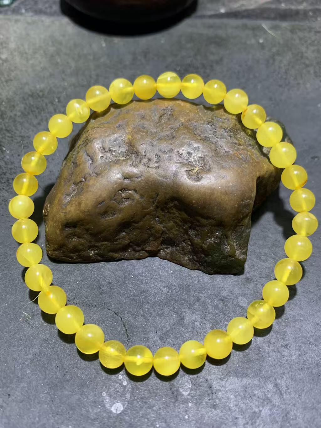 天然俄料蜜蜡单圈手串1条！