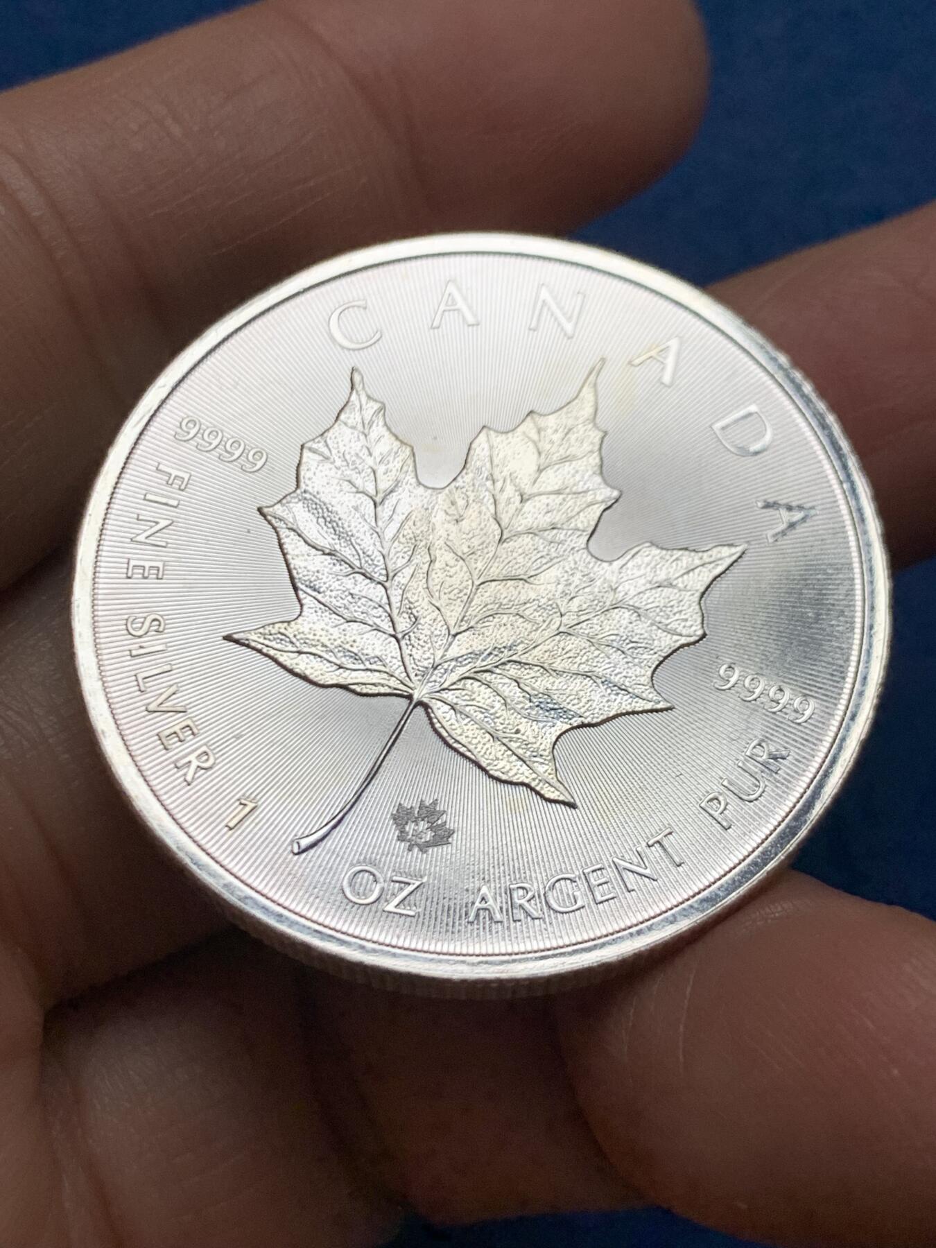 《竞宝斋》第461场 周日，周一，2场连拍 （全场包邮）欢迎送拍 加拿大2015年枫叶投资银币，1盎司，9999银，31.1克