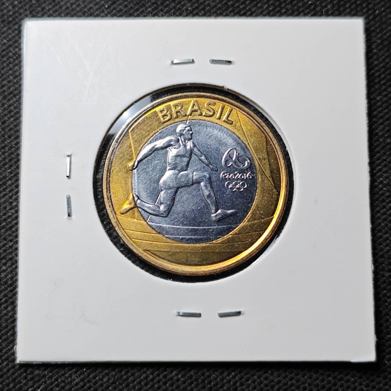 KK钱币收藏小铺  第389期  2月预留时间 周末发货  巴西1瑞尔双色币纪念币