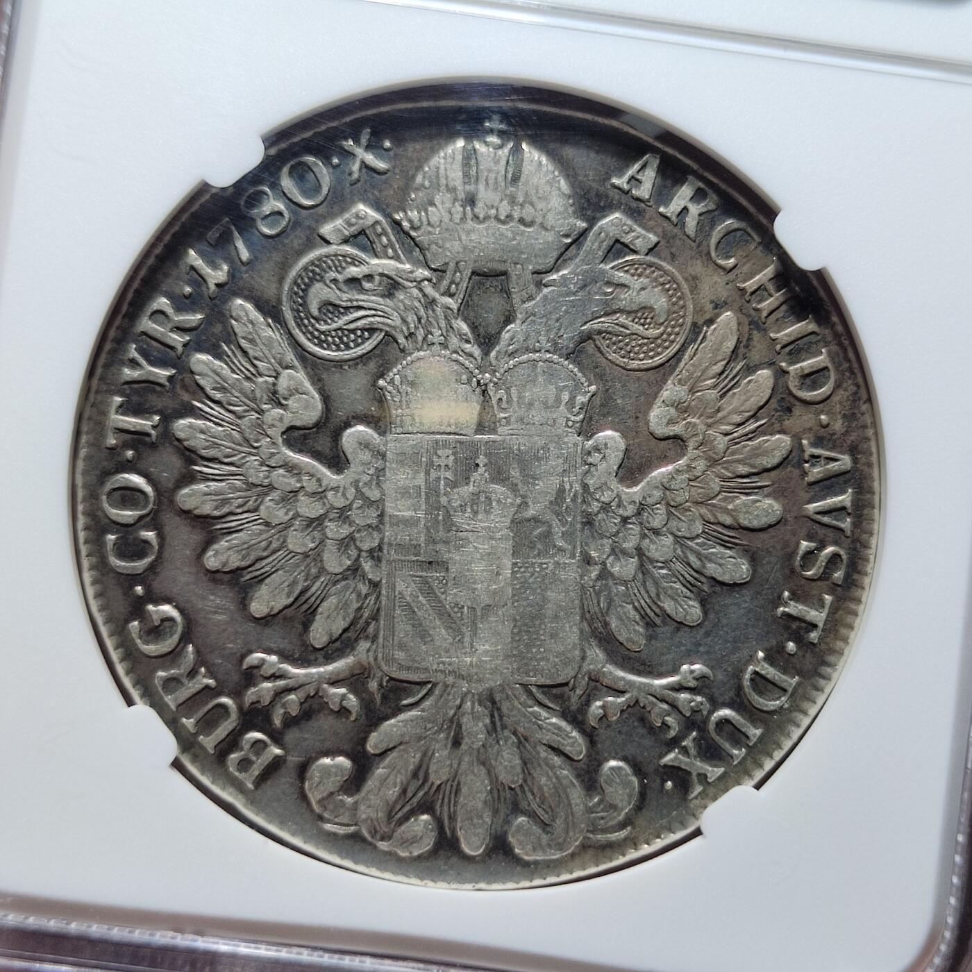 中外钱币第七场 NGC-XF1780年奥匈大奶妈银币早期后铸版