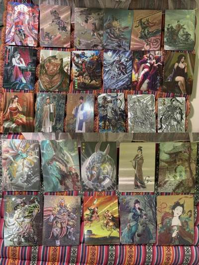 光影卡牌第29期，各家亲签，各家套卡，持续收拍品 - 各家粗闪卡28张，李云中，陈岱青，张建东，苍之飞鸿，龙耀，新新等等