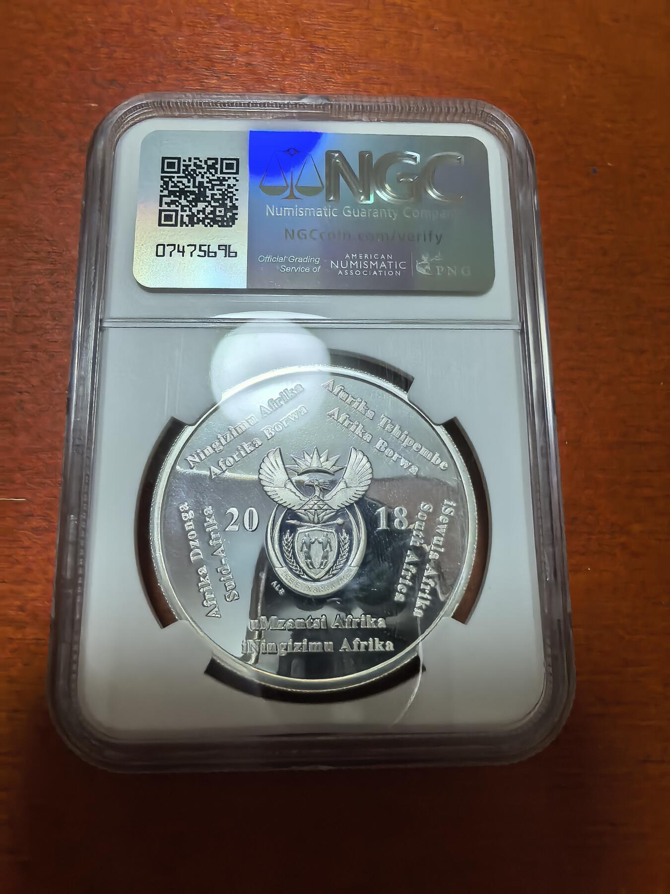 长老汇蛇年精选第九十五场拍卖 2018南非2018俄罗斯世界杯2朗德精制银币，1盎司925银，NGC PF69UC，更高10枚