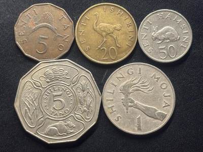 邮泉阁限时拍卖第四十场 非洲专场（硬币在国外。请付邮费6元。） - 坦桑尼亚1960-1970年代5枚