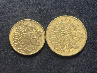 邮泉阁限时拍卖第四十场 非洲专场（硬币在国外。请付邮费6元。） - 埃塞俄比亚狮子2枚