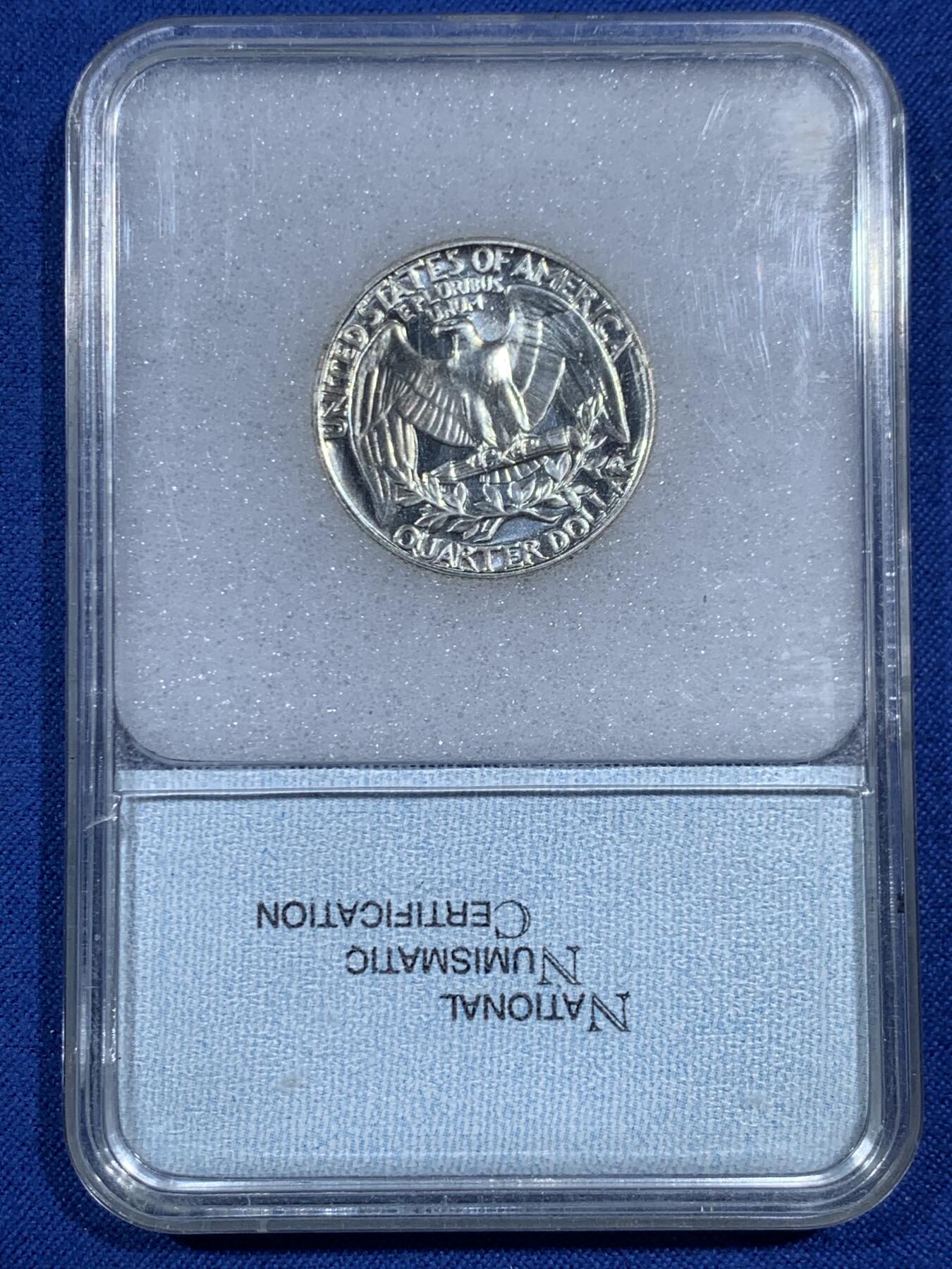 《竞宝斋》第461场 周日，周一，2场连拍 （全场包邮）欢迎送拍 两枚一组 NNC PR69 美国1961年/1962年华盛顿25美分银币 精致版本少见 900银 高分