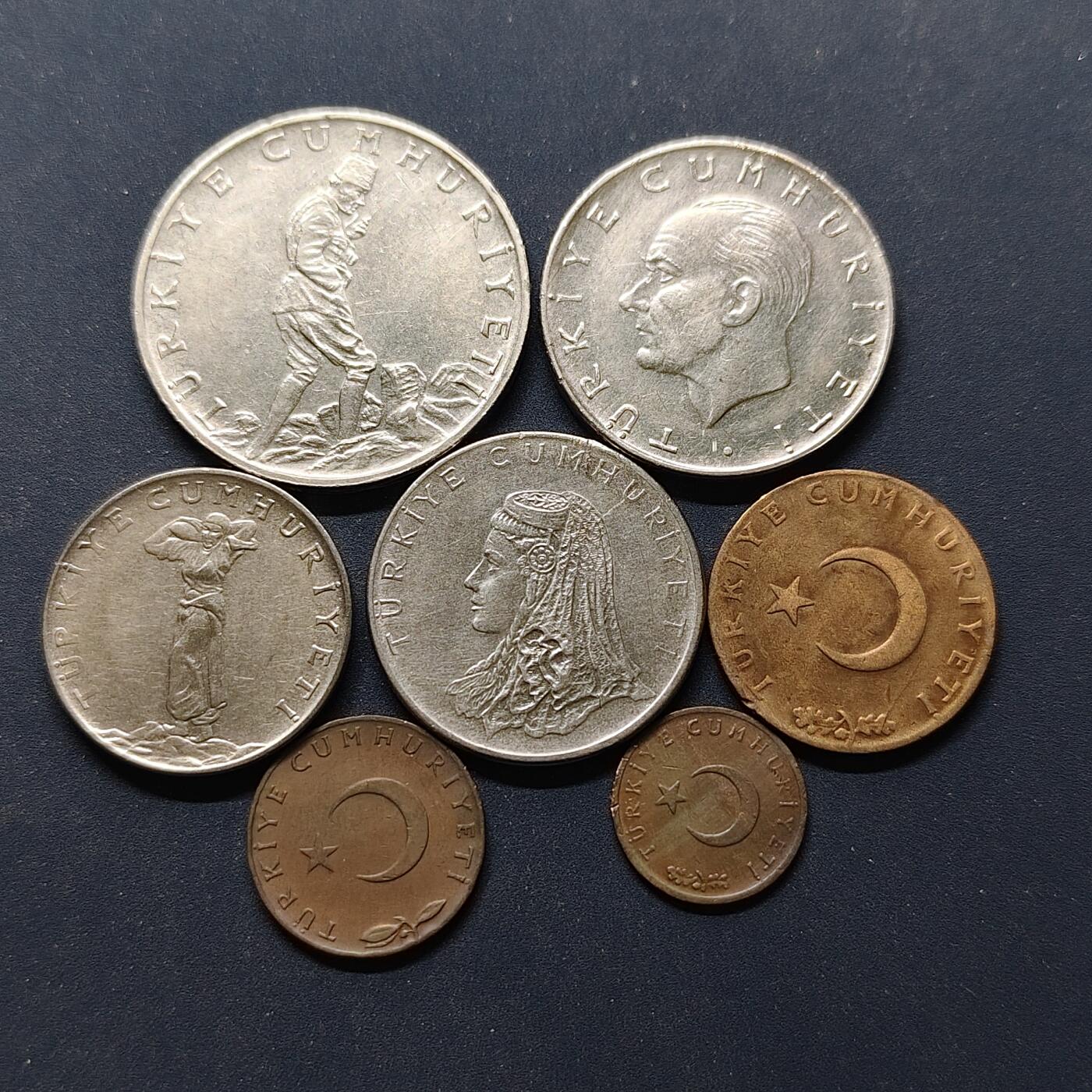 【全场包邮】纯粹捡漏拍498场-持续更新中 土耳其1960-1979年7枚套币