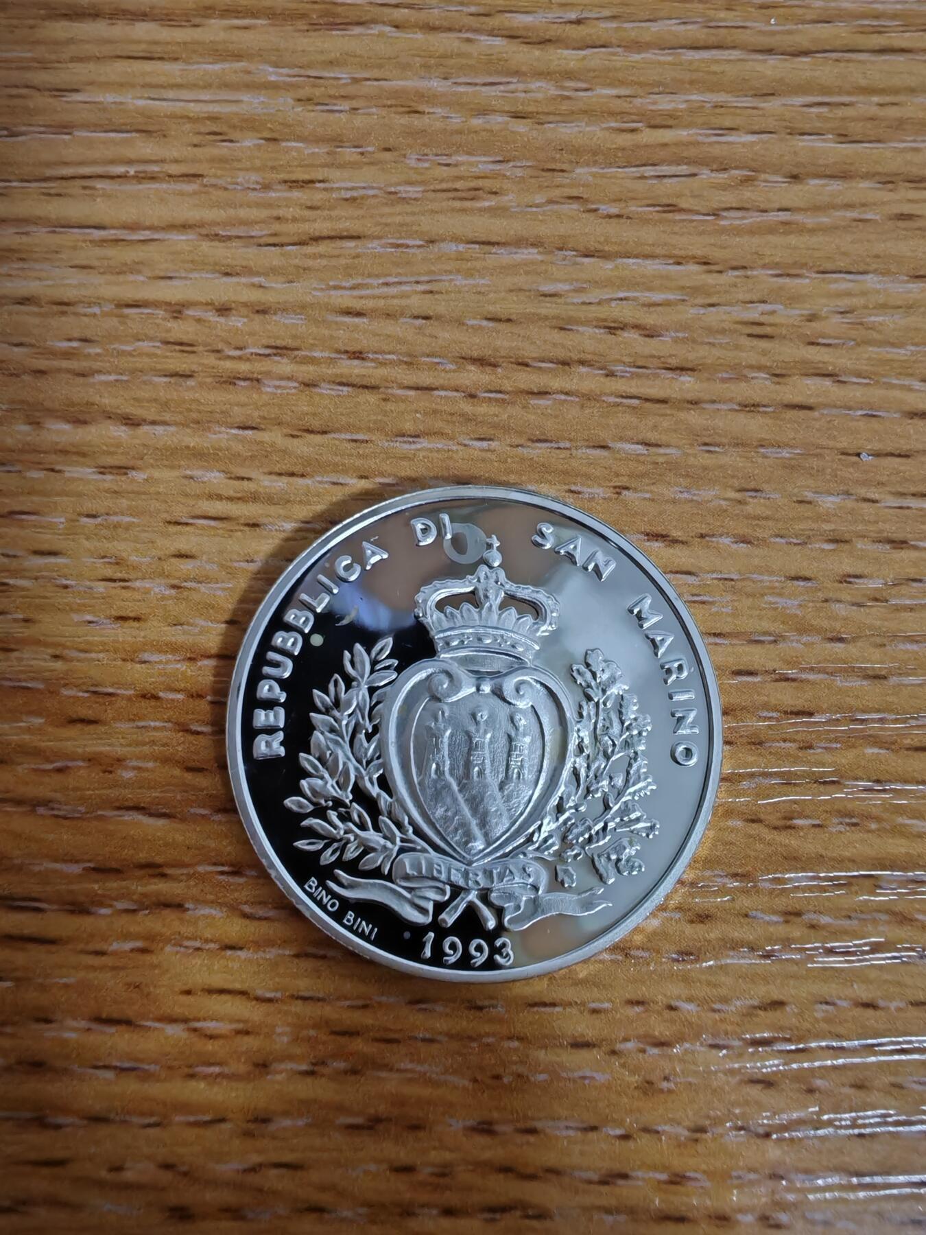 长老汇蛇年精选第九十六场拍卖 1993圣马力诺野生动物保护1000里拉精制银币，14.6克835银