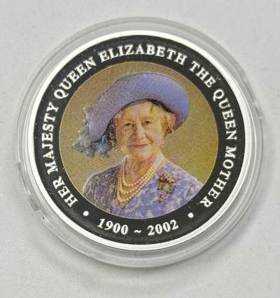 S&S Numismatic世界钱币-拍卖 第119期  - 库克群岛2002年 英国女王伊丽莎白二世母亲 1元精制彩色纪念银币 盒证齐全 31.1克999银