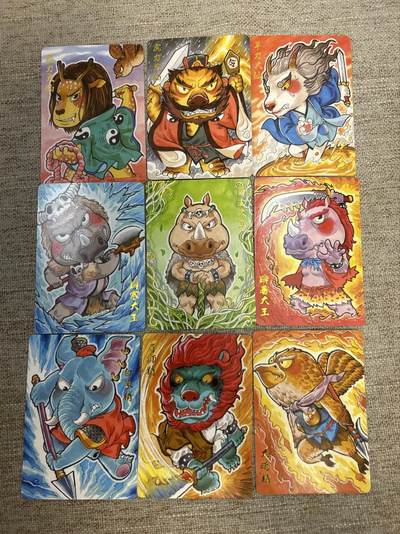 喜灰玩卡拍卖第四期，接代拍，免佣金帮卡友们拍卖，欢迎送拍，释放现金流，让自己有资金可以购买更多喜欢的卡牌，让别的卡友能淘到更多心仪的卡牌 - 超级梦叶家宝老师手绘复刻一套9张