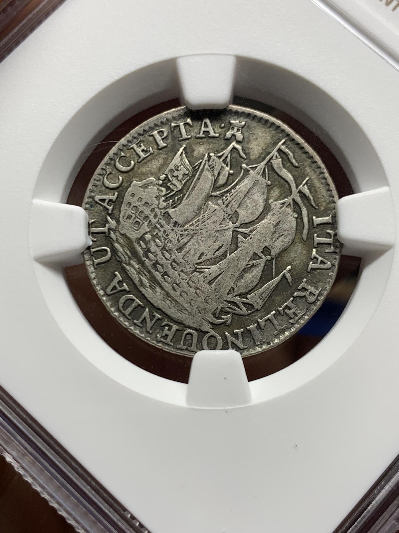 《竞宝斋》第461场 周日，周一，2场连拍 （全场包邮）欢迎送拍 NGC XF45 荷兰泽兰省1785年三桅船6S银币