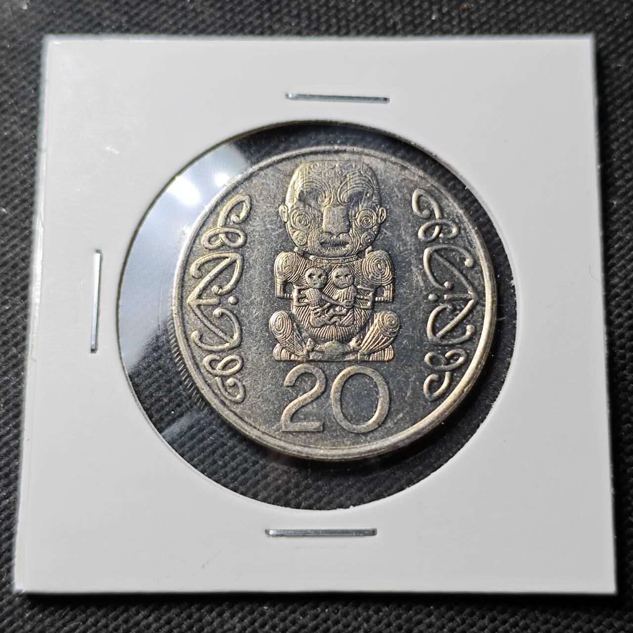 KK钱币收藏小铺  第389期  2月预留时间 周末发货  1990新西兰20分 大版