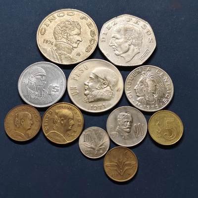 【全场包邮】纯粹捡漏拍498场-持续更新中 - 墨西哥1969-1985年各版本11枚套币